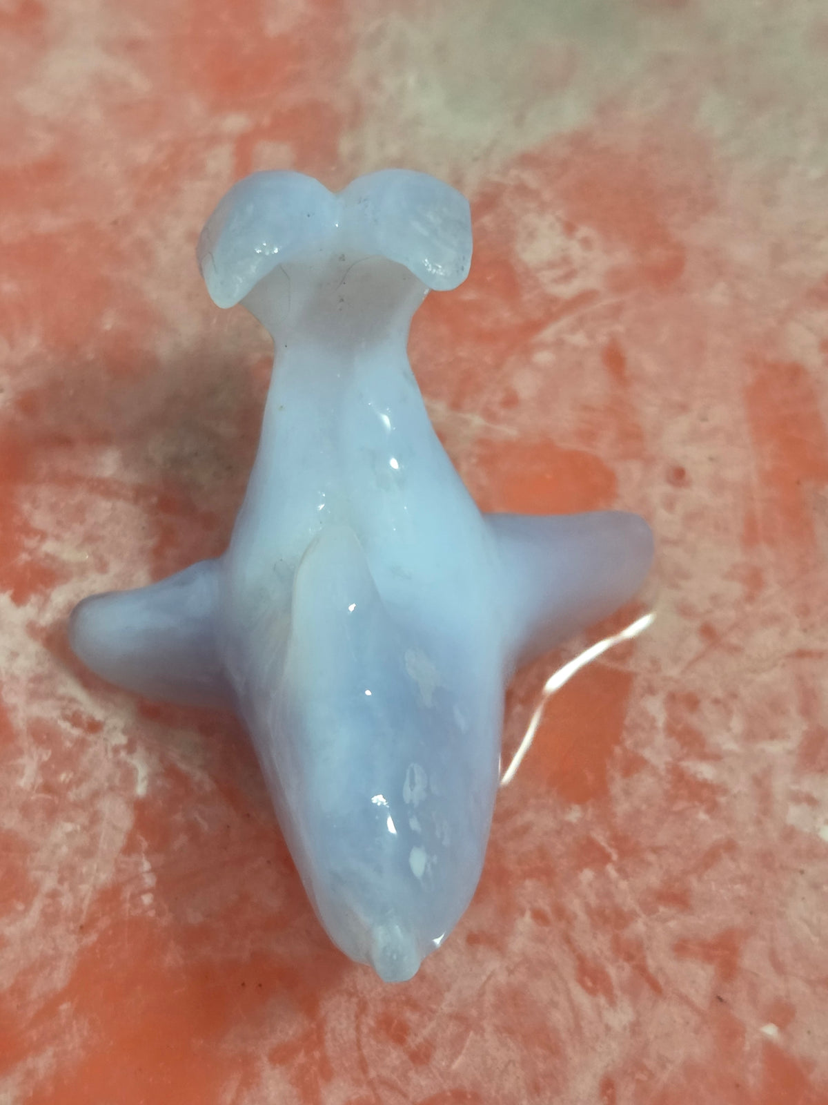 Handmade Blue Lace Agate Dolphin Carving