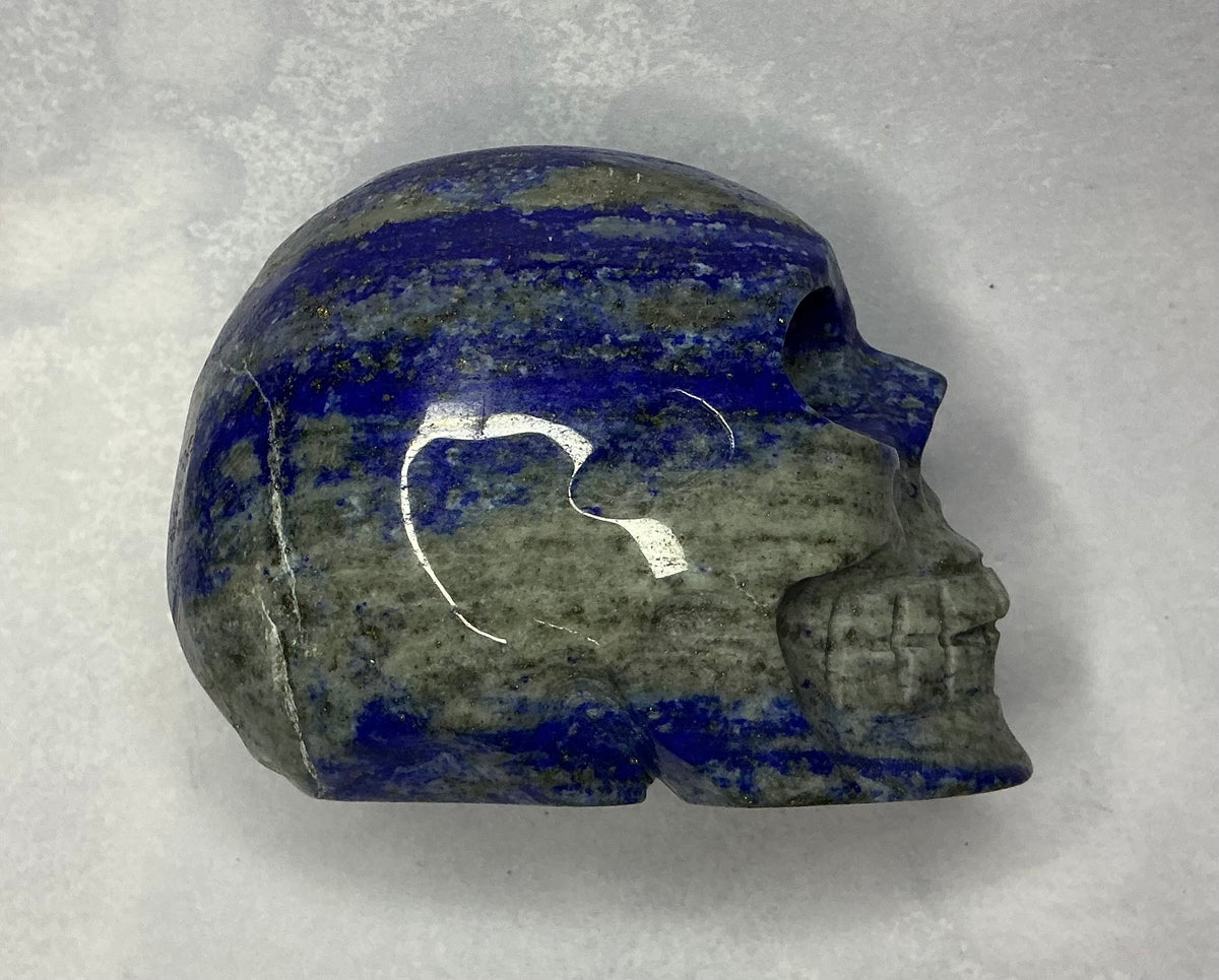 Natural Lapis Lazuli Skull Carving