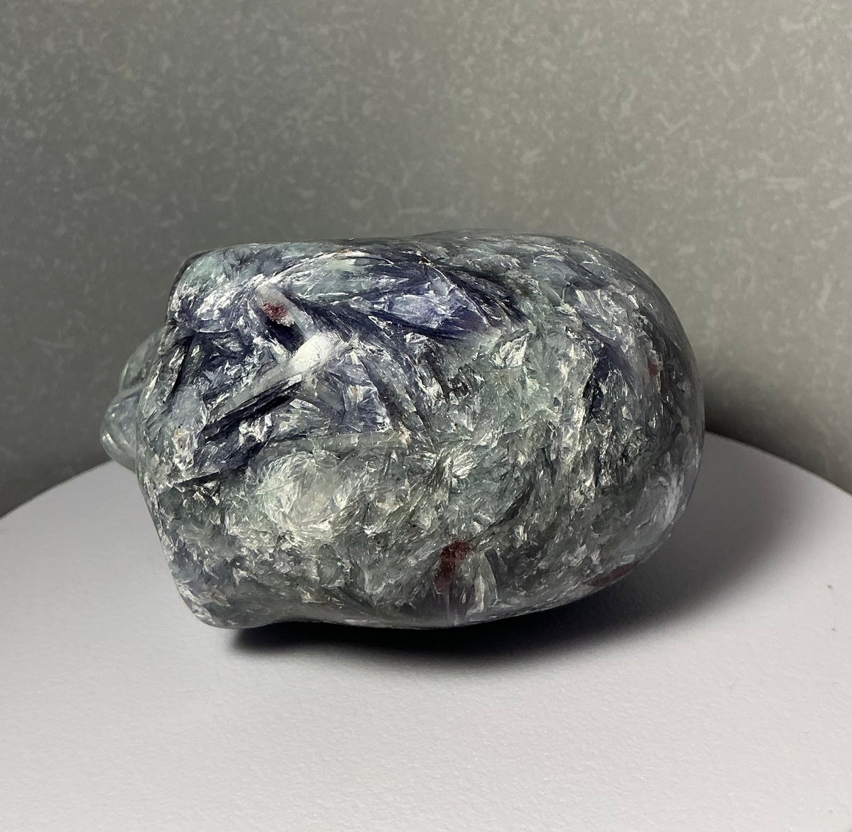 Handmade Natural Unicorn Stone Skull Carving-450g