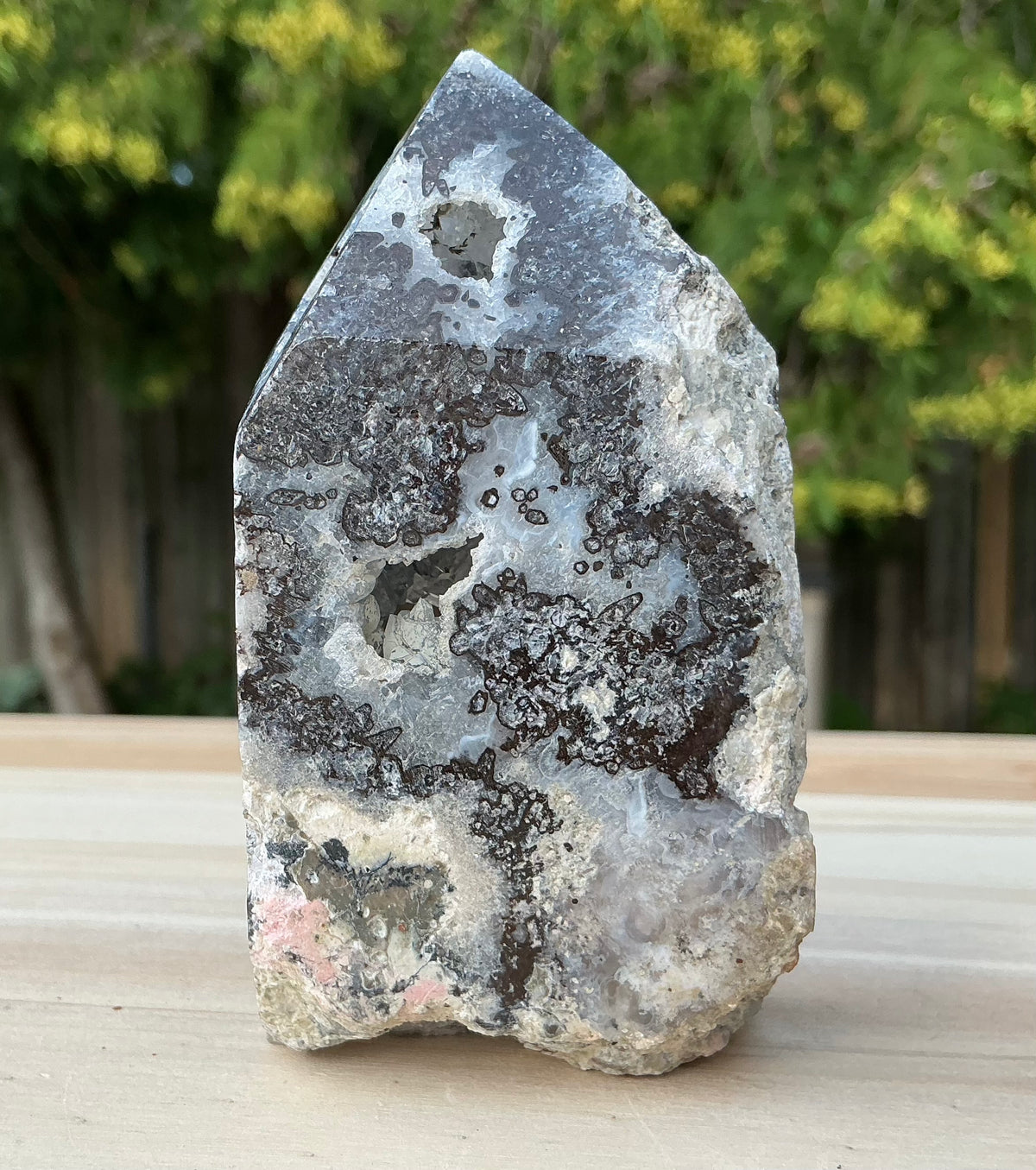 Unique Blue and White Druzy Agate Tower With Portals!