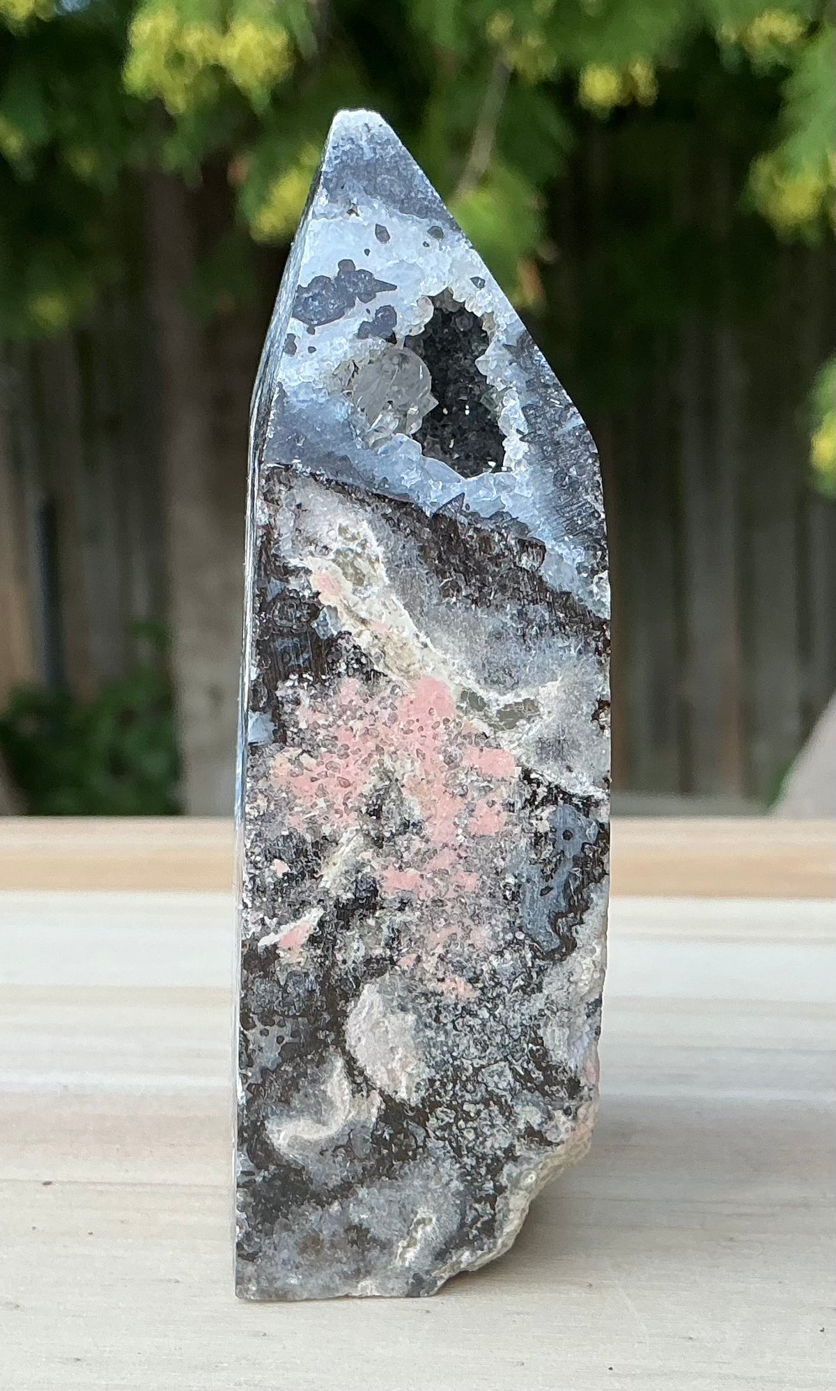 Unique Blue and White Druzy Agate Tower With Portals!