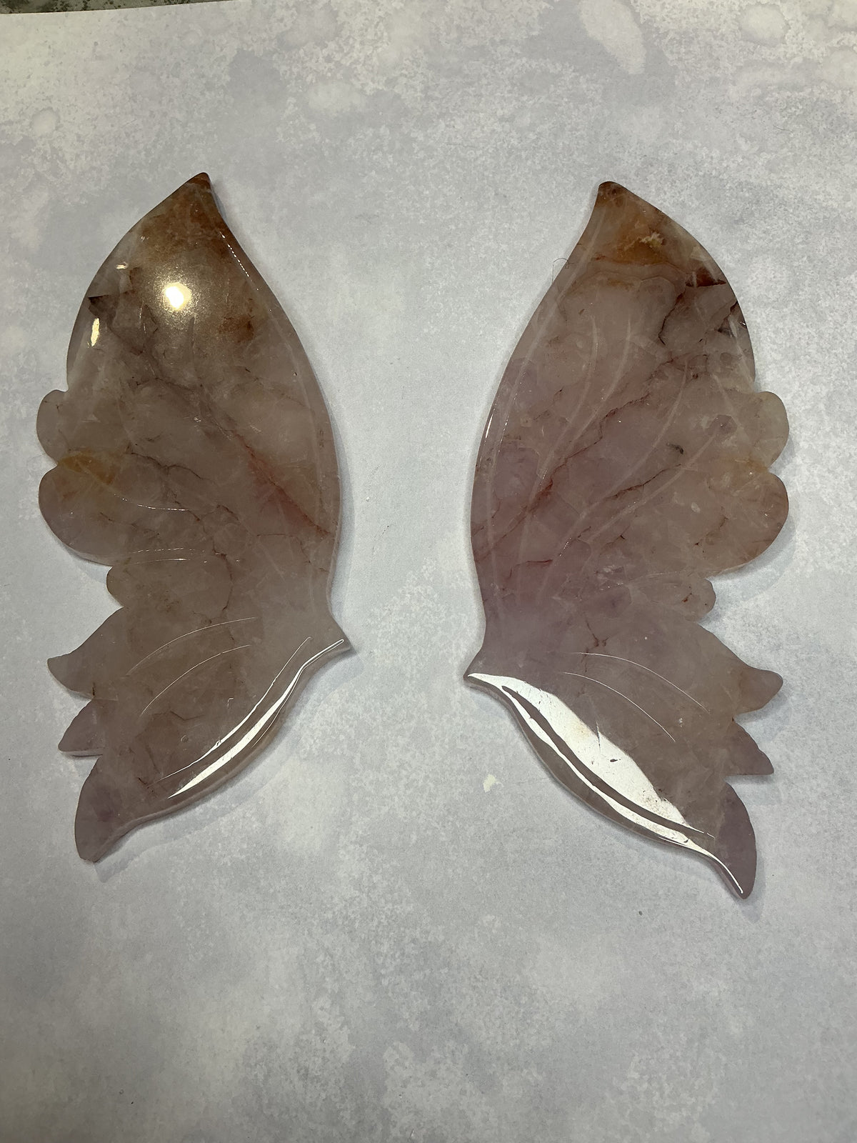 Large Natural Mix of Amethyst and Agate Wings on Stand