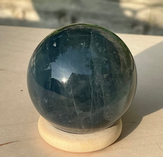 Rare Full Blue Fluorite 38mm Sphere