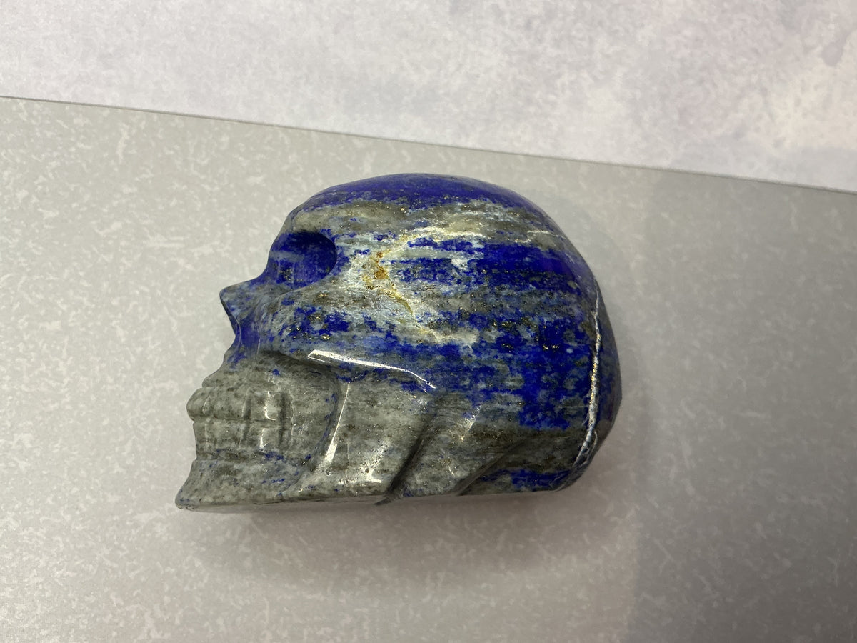 Natural Lapis Lazuli Skull Carving
