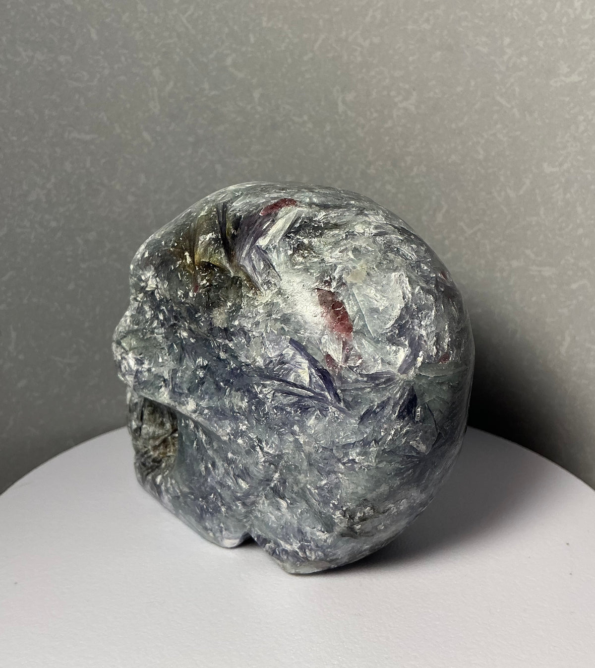 Handmade Natural Unicorn Stone Skull Carving-450g