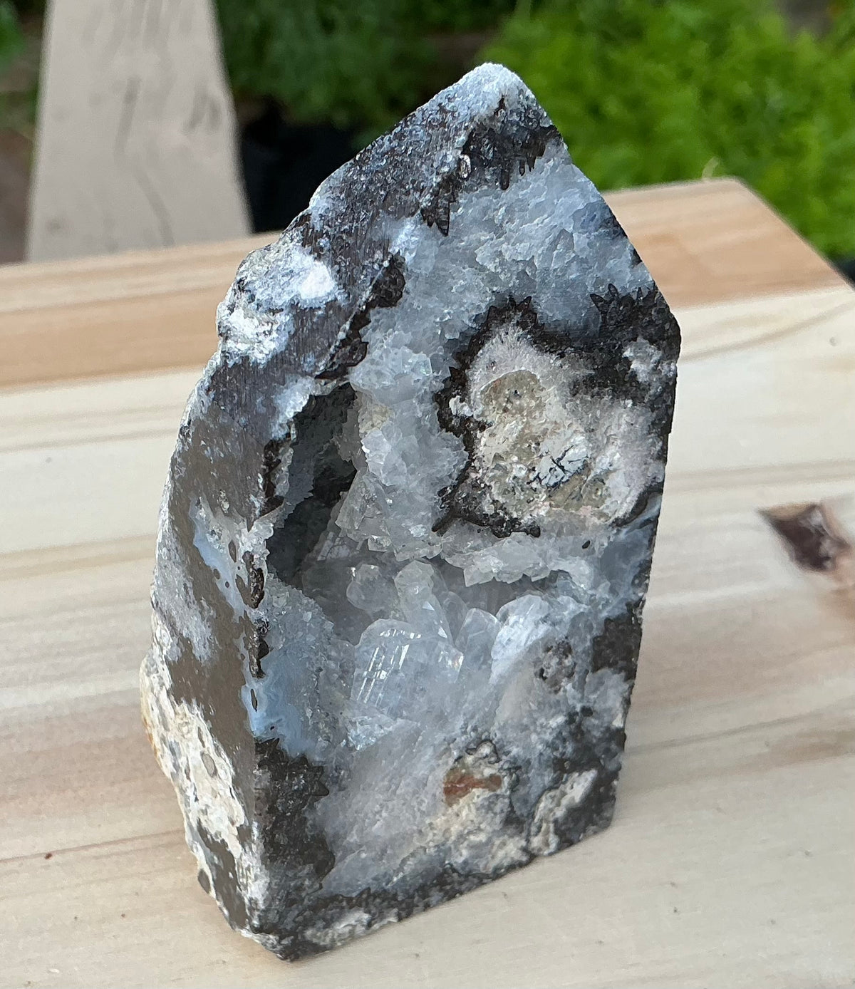 Unique Blue and White Druzy Agate Tower With Portals!