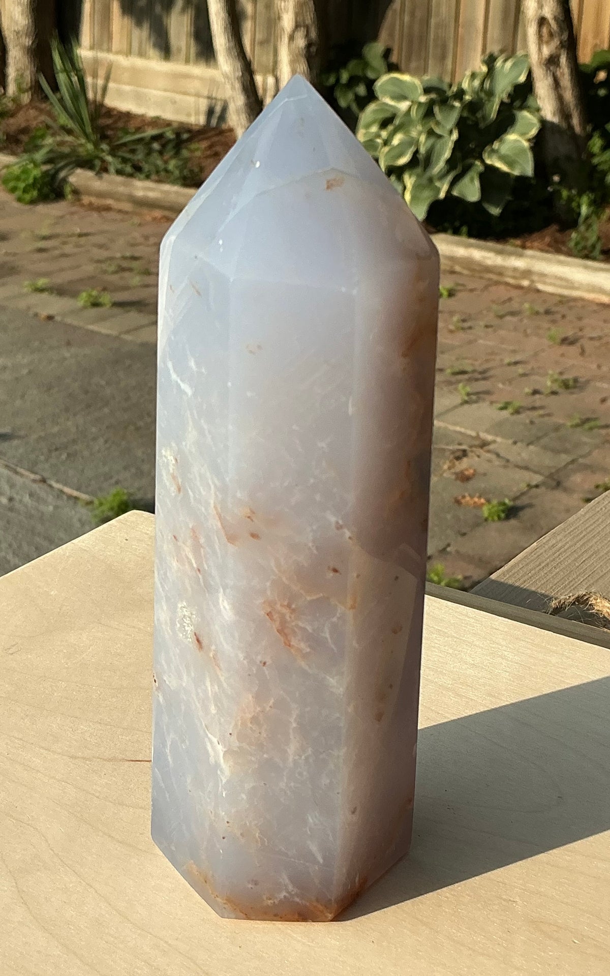 Natural Large Blue Chalcedony Tower