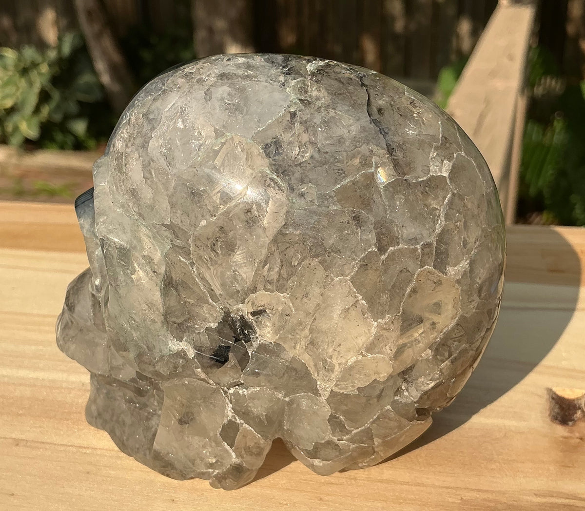 Unique Black Banded Agate Skull 1.5 lbs