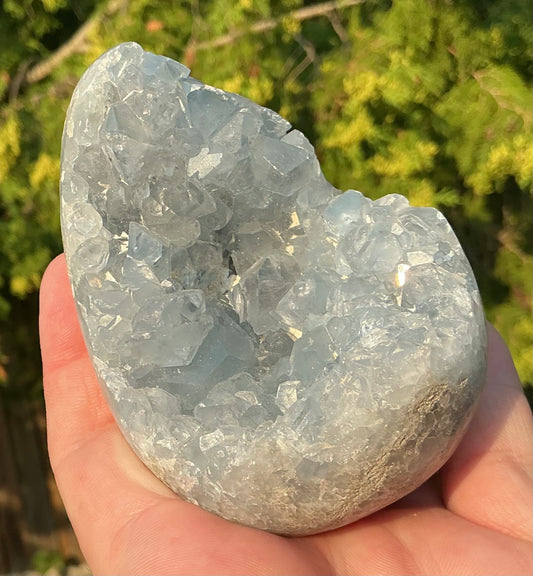Natural Raw Celestite Geode Egg