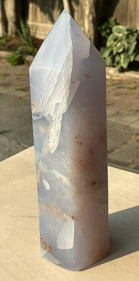 Natural Large Blue Chalcedony Tower