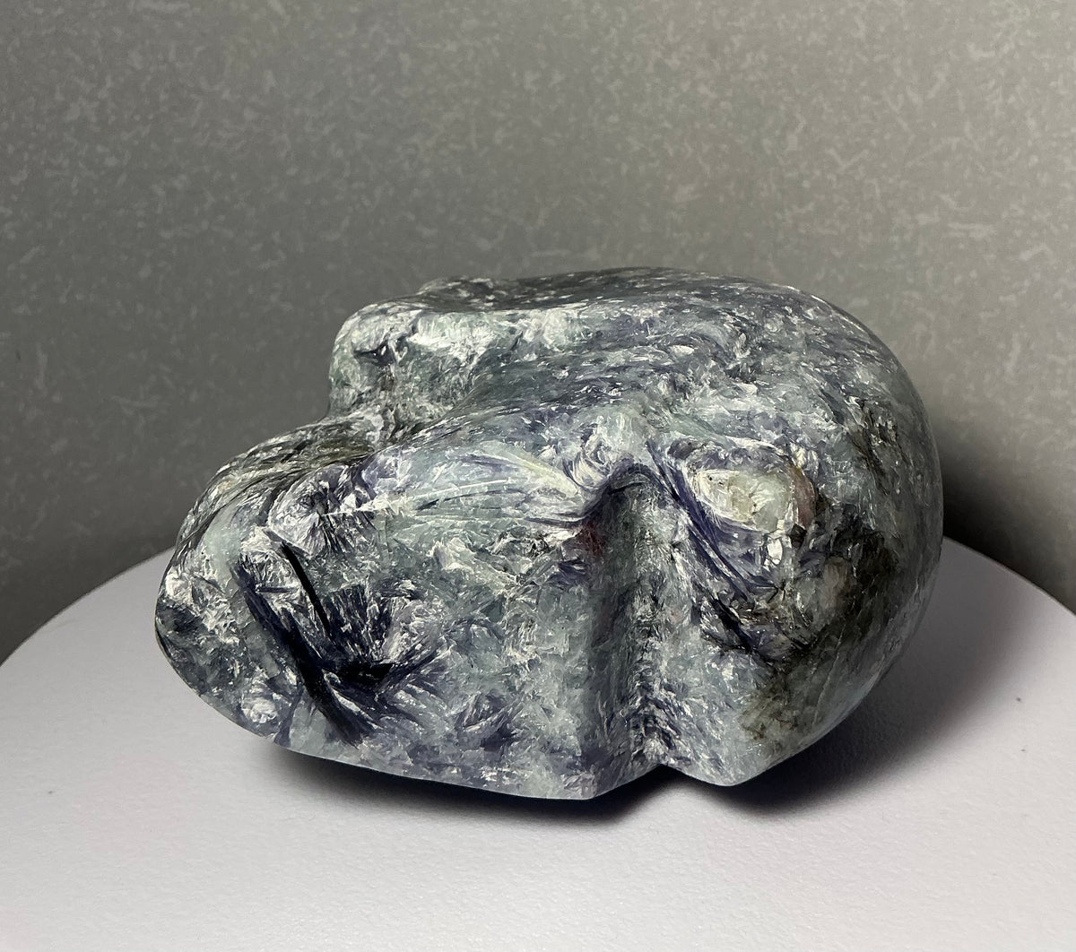Handmade Natural Unicorn Stone Skull Carving-450g