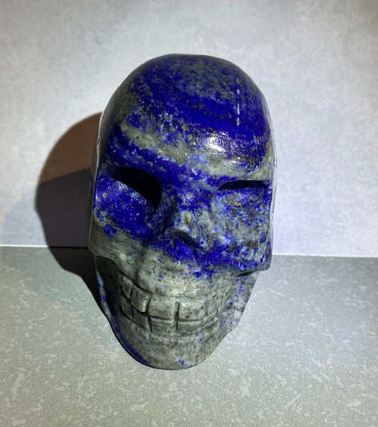 Natural Lapis Lazuli Skull Carving