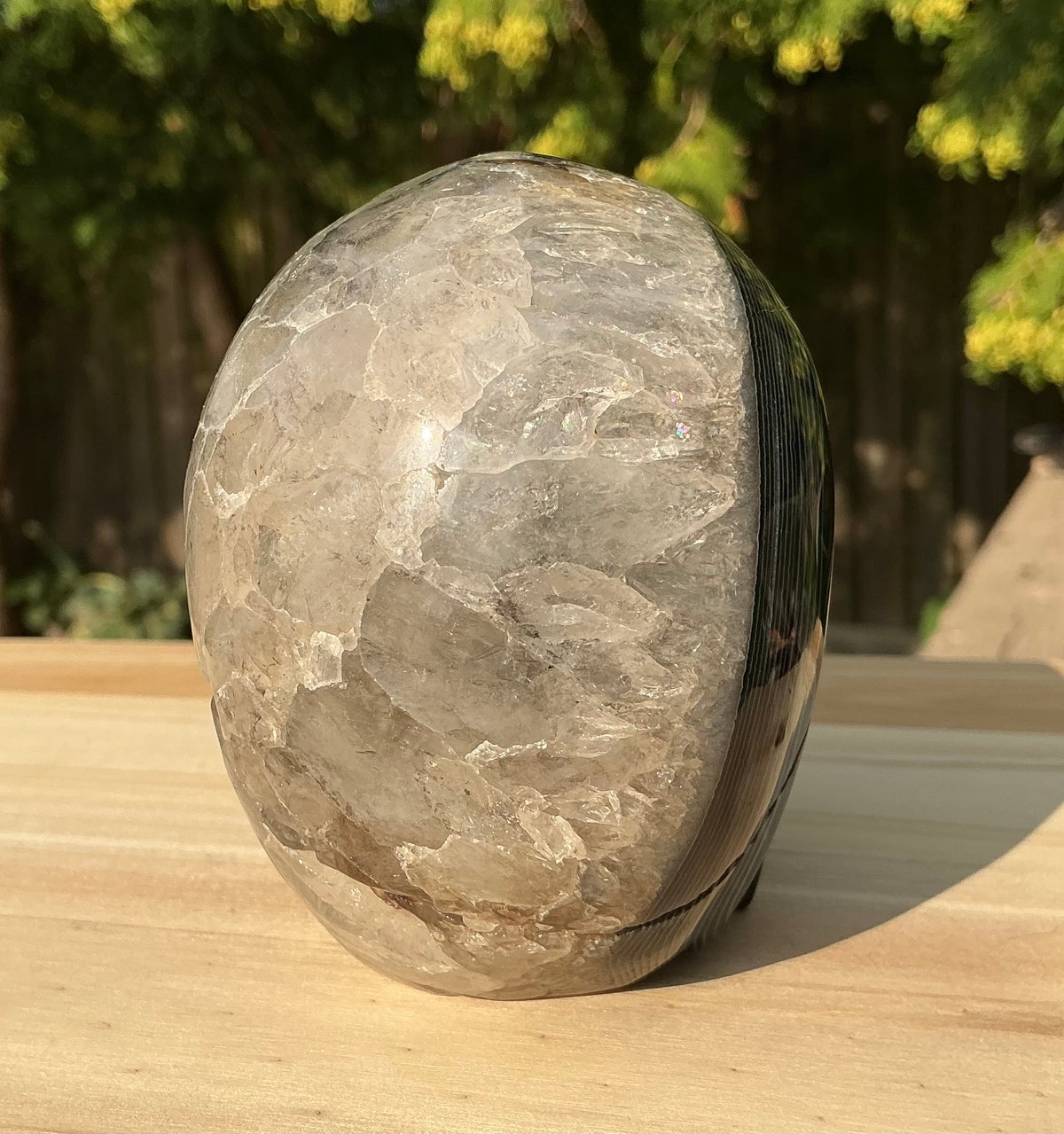 Unique Black Banded Agate Skull 1.5 lbs