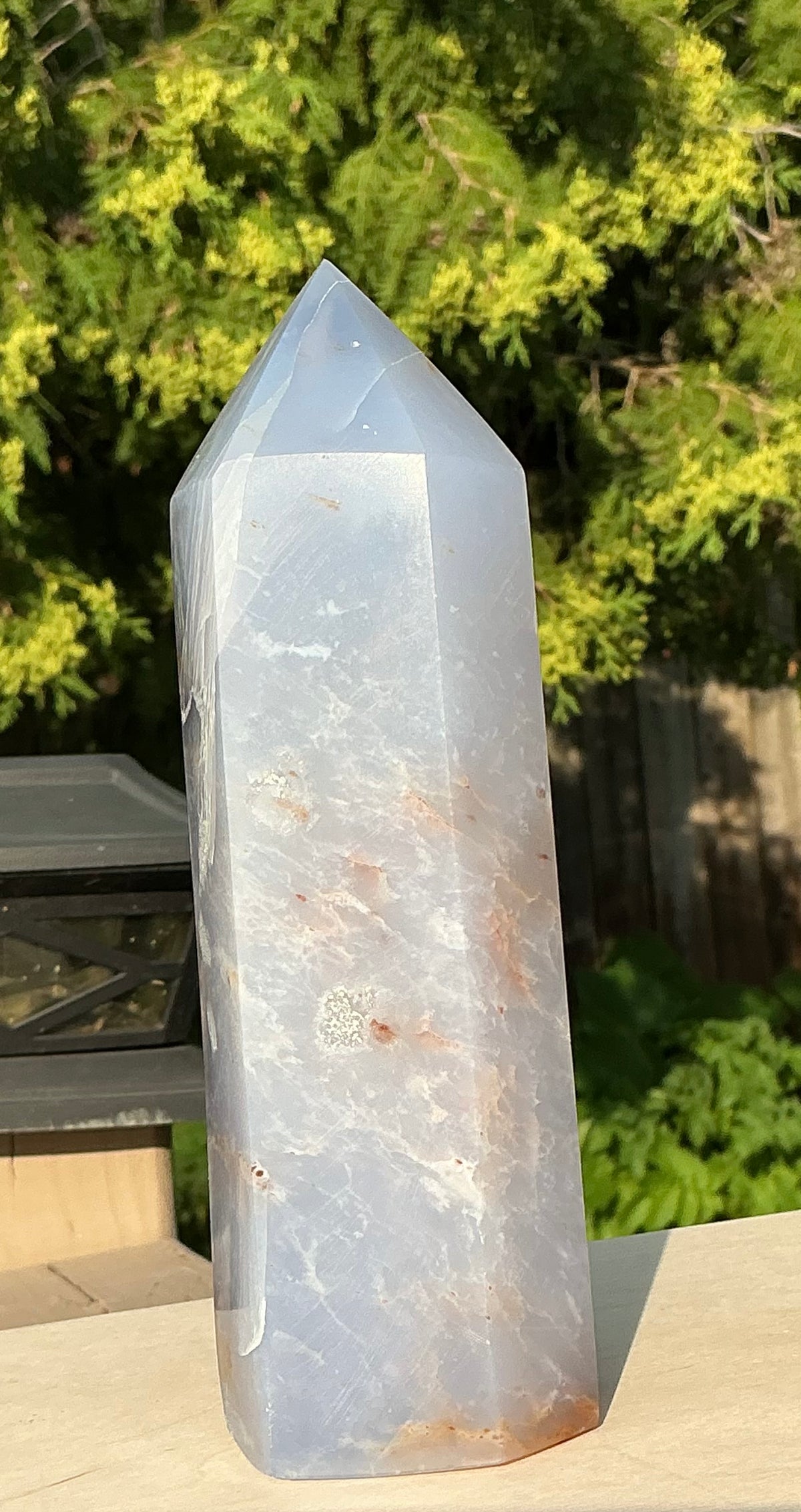 Natural Large Blue Chalcedony Tower