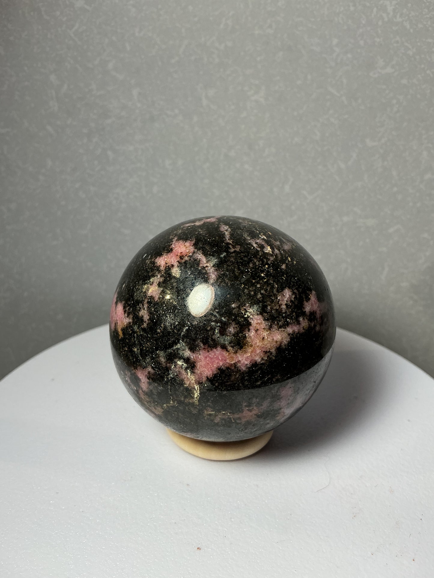 Natural 54mm Rhodonite Crystal Sphere