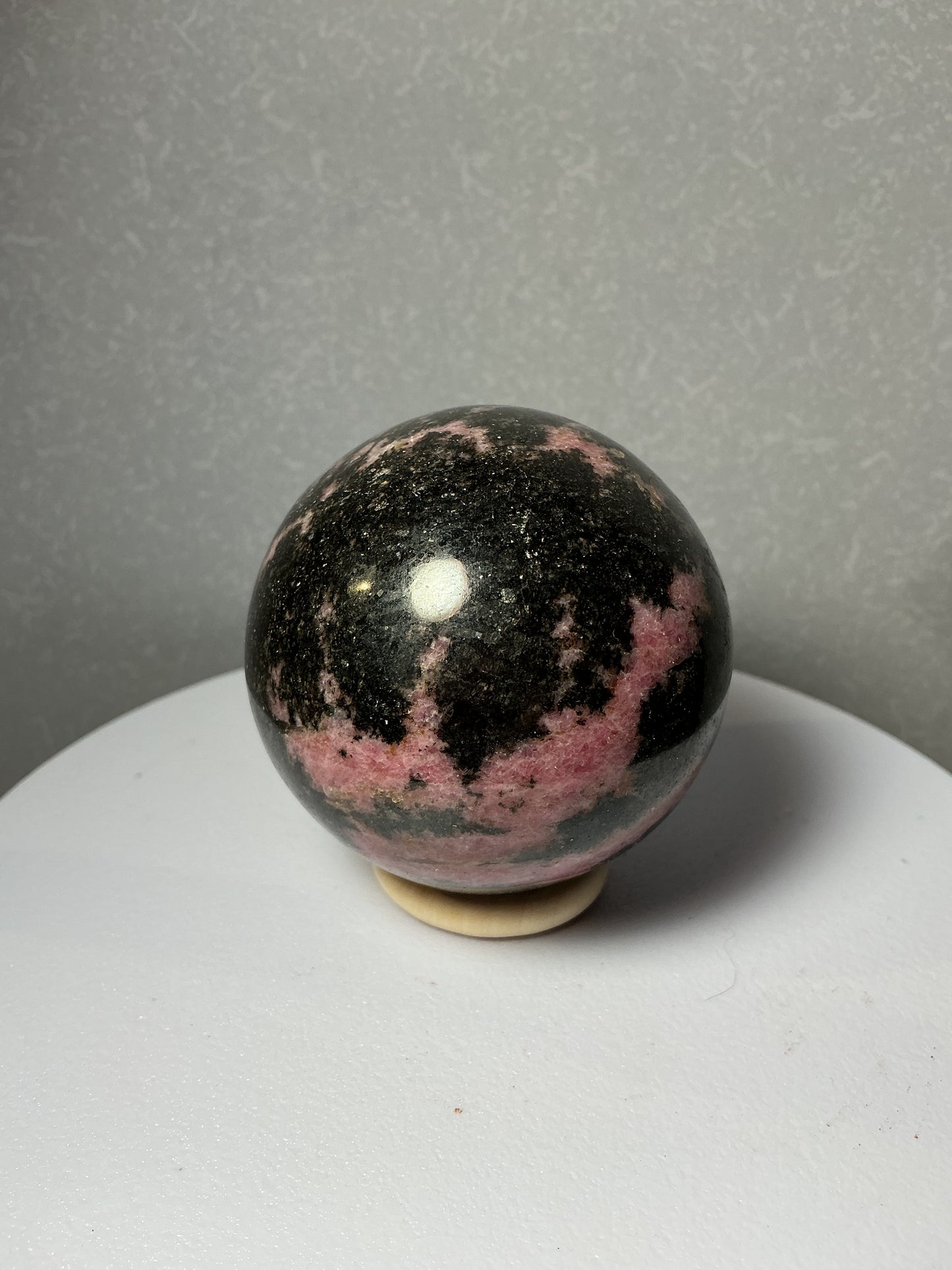 Natural 54mm Rhodonite Crystal Sphere