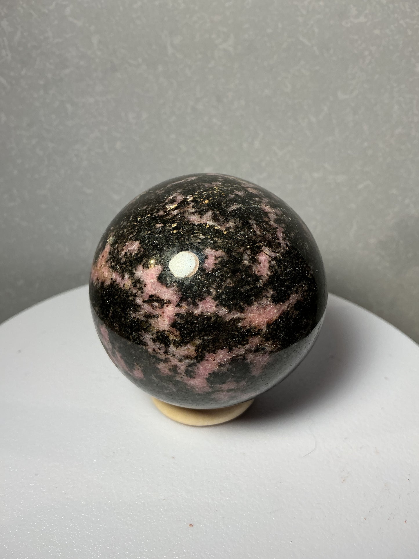 Natural 54mm Rhodonite Crystal Sphere