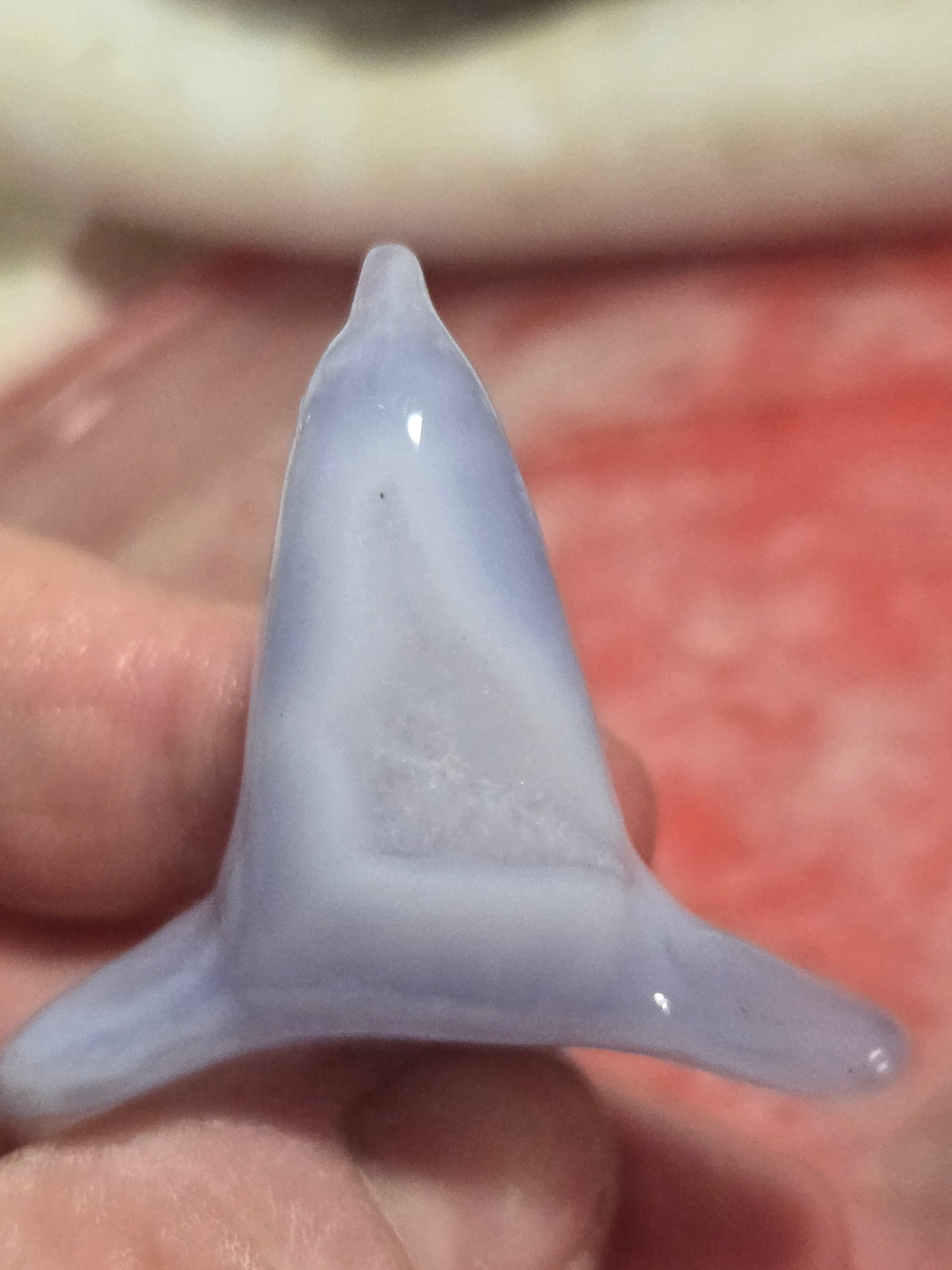 Handmade Blue Lace Agate Dolphin Carving