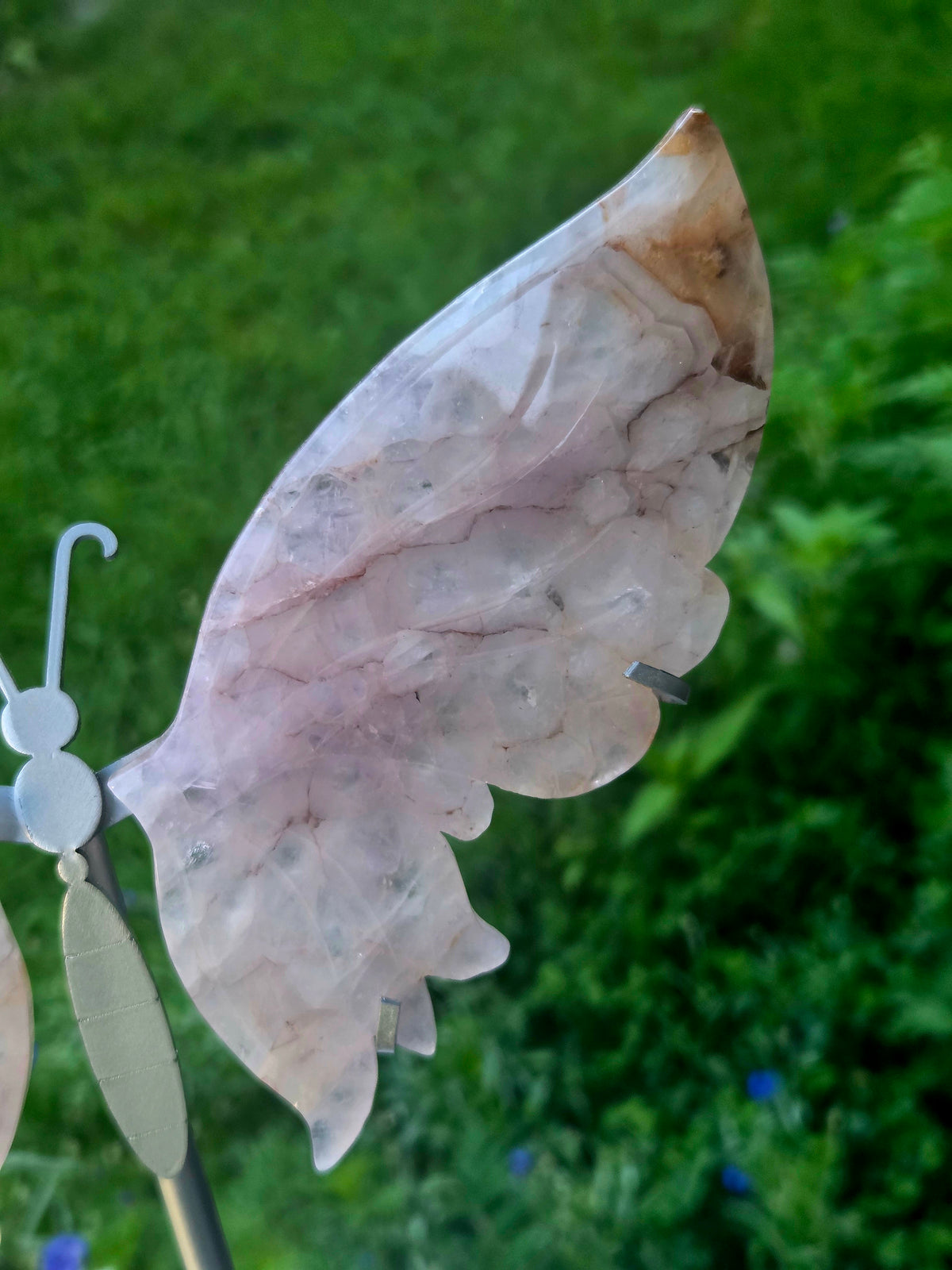 Large Natural Mix of Amethyst and Agate Wings on Stand
