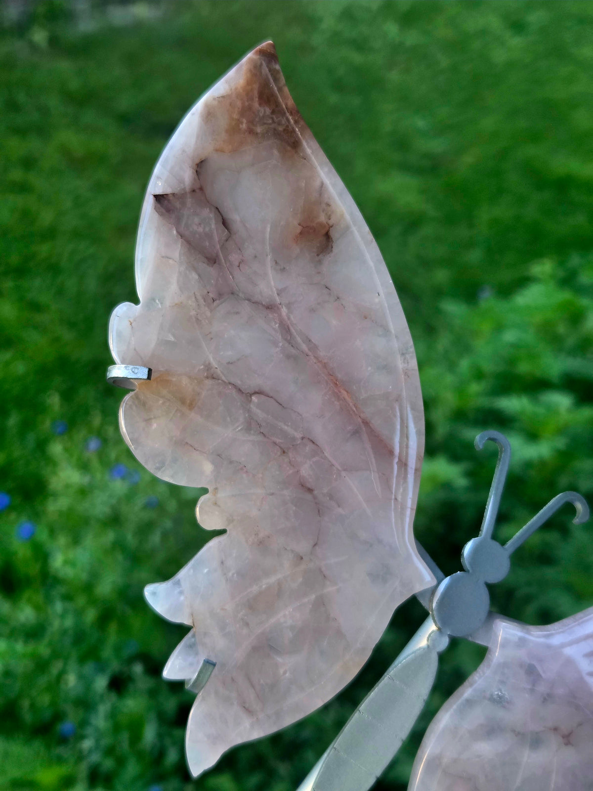 Large Natural Mix of Amethyst and Agate Wings on Stand